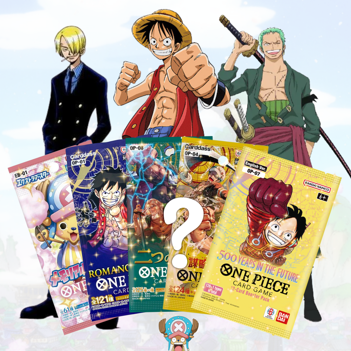 3 zufällige One Piece Booster (Japanisch)